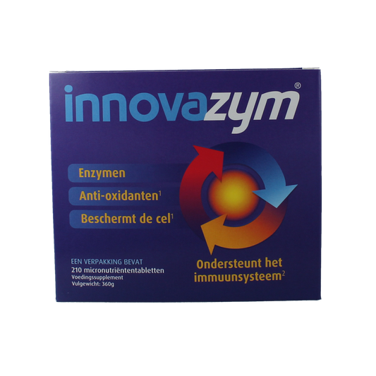 SanoPharm Innovazym 210.00 multivitamin tablets in a blister pack, dietary supplement with various vitamins and nutrients.