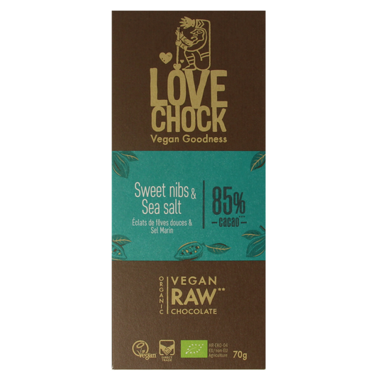 Lovechock Sweet nibs & seasalt bio 70.00 Gram