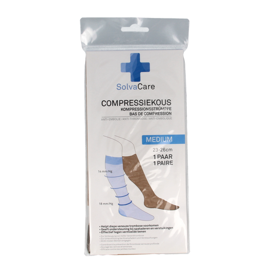 Solvacare Compressiekous beige M 23 - 26 cm 1.00 Paar
