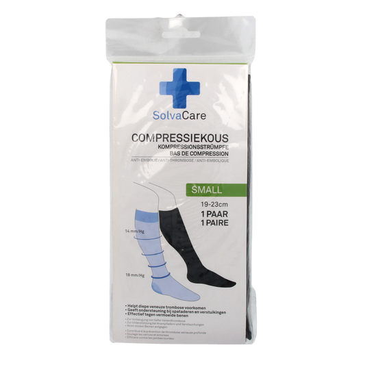 Solvacare Compressiekous zwart S 19 - 23 cm 1.00 Paar