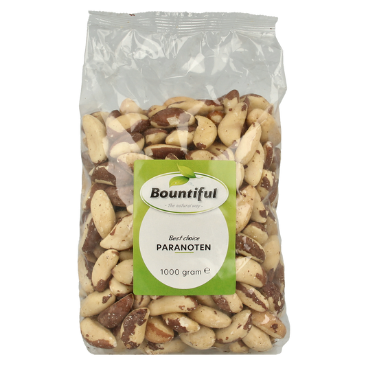 Bountiful Paranoten snack in a 1000g bag, featuring roasted and salted peanuts, packaged in a clear bag with Bountiful branding.
