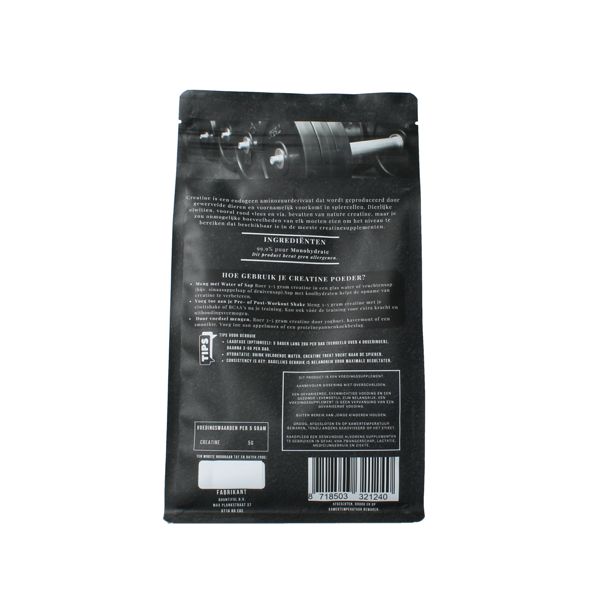 Bountiful Creatine monohydrate poeder 500.00 Gram
