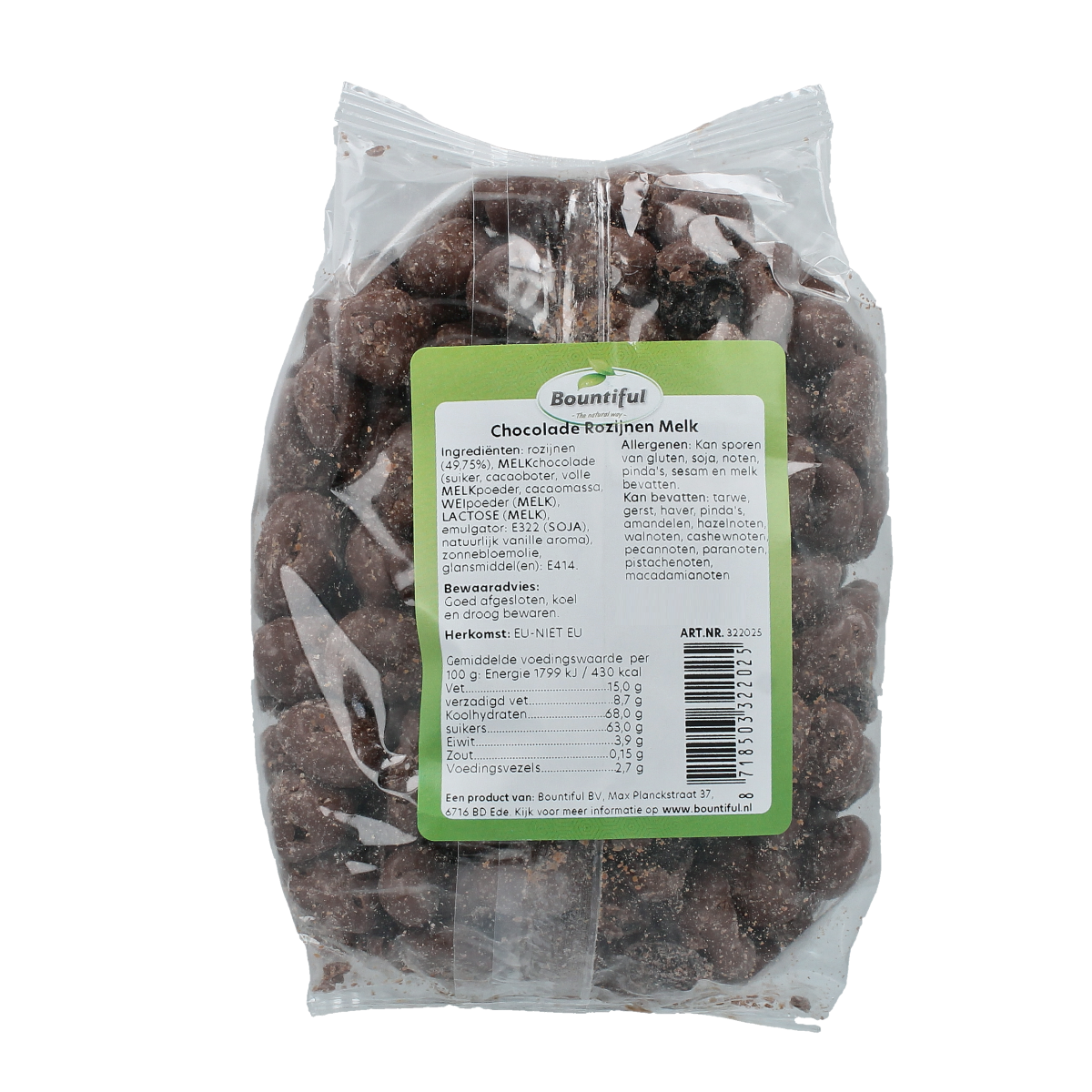 Bountiful Best Choice Choc Rozijnen melk 500.00 Gram