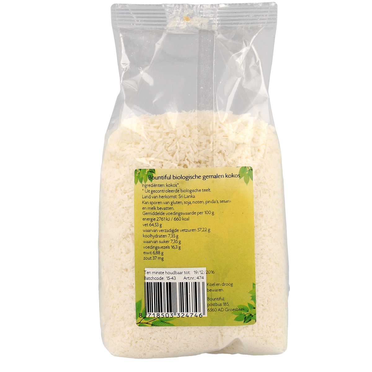 Bountiful Kokos gemalen bio 300.00 Gram