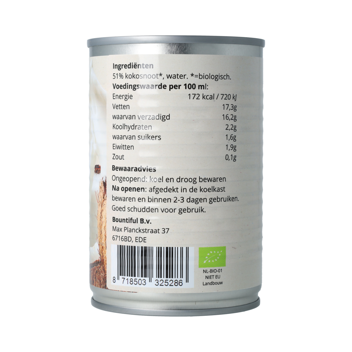 Bountiful Kokosmelk Biologisch 400.00 Milliliter