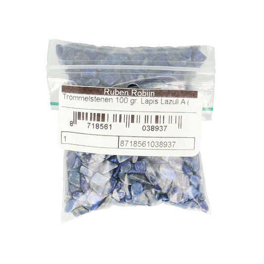 Ruben Robijn Trommelstenen lapis lazuli A maat, 100g, natural blue stones with gold flecks, decorative jewelry or craft stones
