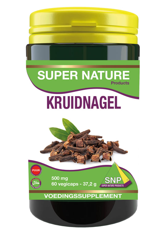 SNP Kruidenpreparaten Kruidnagel 500mg puur vegetarische capsules, 60 stuks, shown in the image