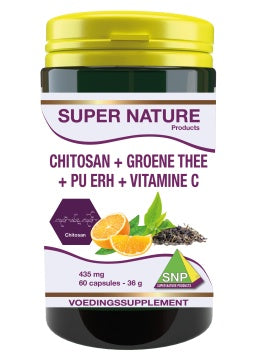 SNP Chitosan groene thee pu erh thee vitamine C 435mg 60 Capsules
