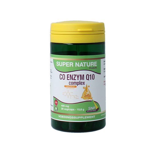 SNP Co Enzym Q10 Complex 400mg vegetarian capsules, dietary supplement for energy support and antioxidant benefits.