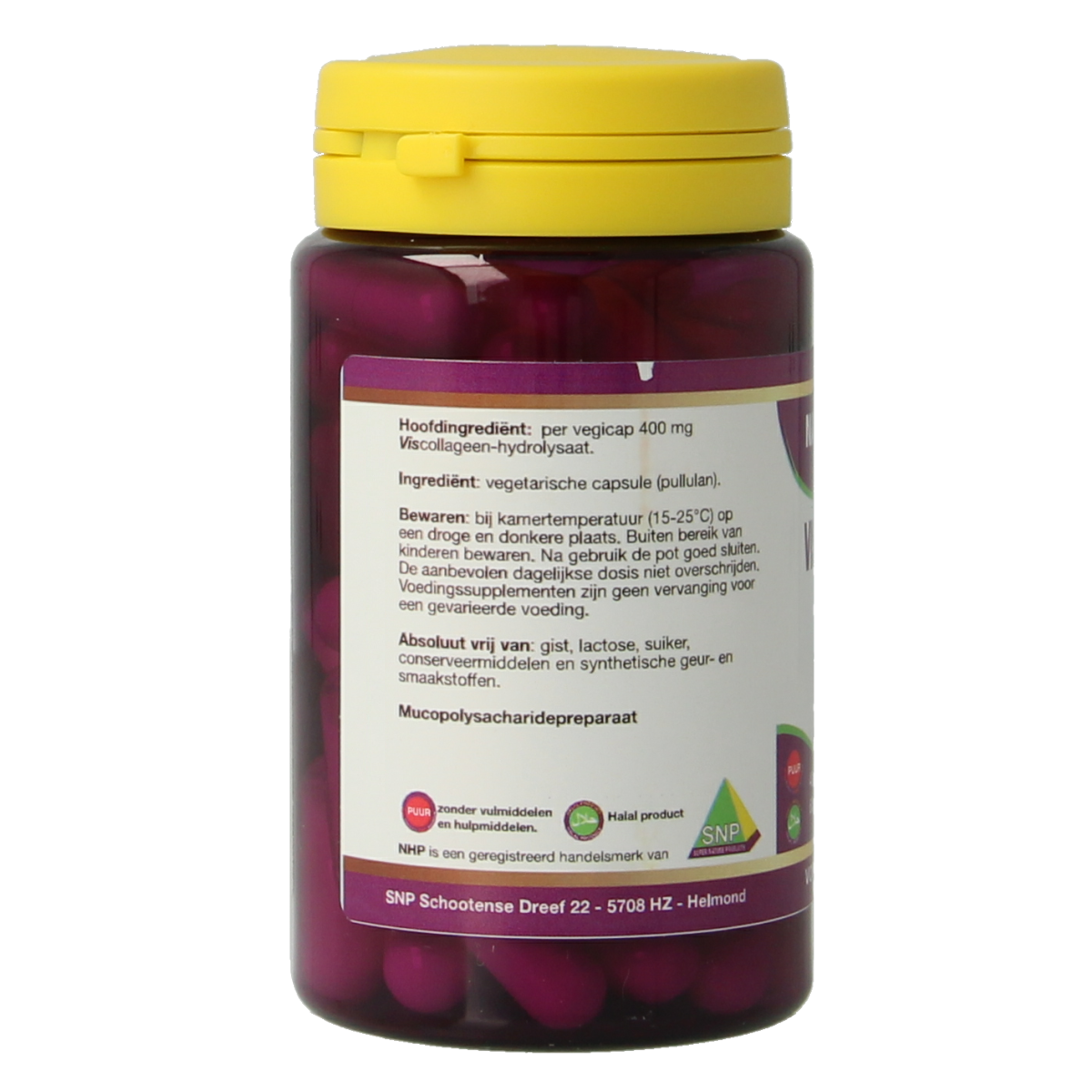 NHP Vis collageen 400mg puur 60.00 Vegetarische capsules