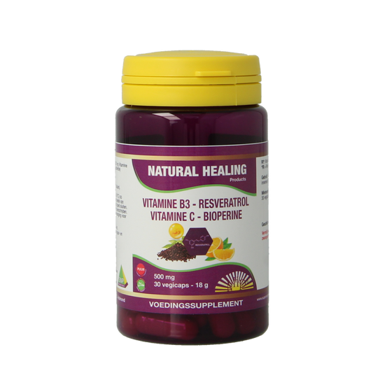 NHP Vit B3 Resveratrol vitamine C bioperine 30 Vegetarische capsules
