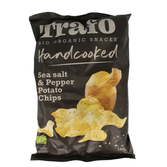 Trafo Chips handcooked zeezout & peper bio 125.00 Gram