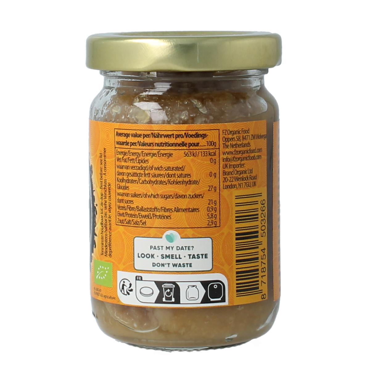 Organic chopped garlic by Yakso in a 100g packet, ideal for herbs, spices, salts, and meal mixes.