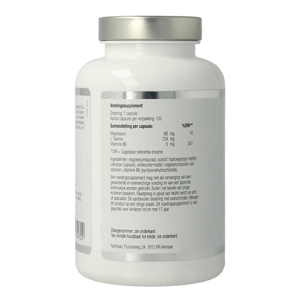 Nutrivian Magnesium tauraat B6 120.00 Capsules