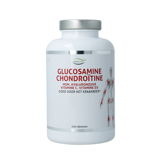 Nutrivian Glucosamine Chondroitin mineral supplement tablets in bottle, dietary supplement for joint health.