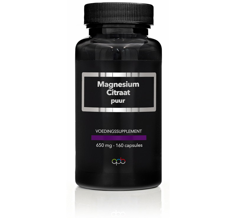 APB Holland Magnesium citraat puur 650mg 160 Vegetarische capsules