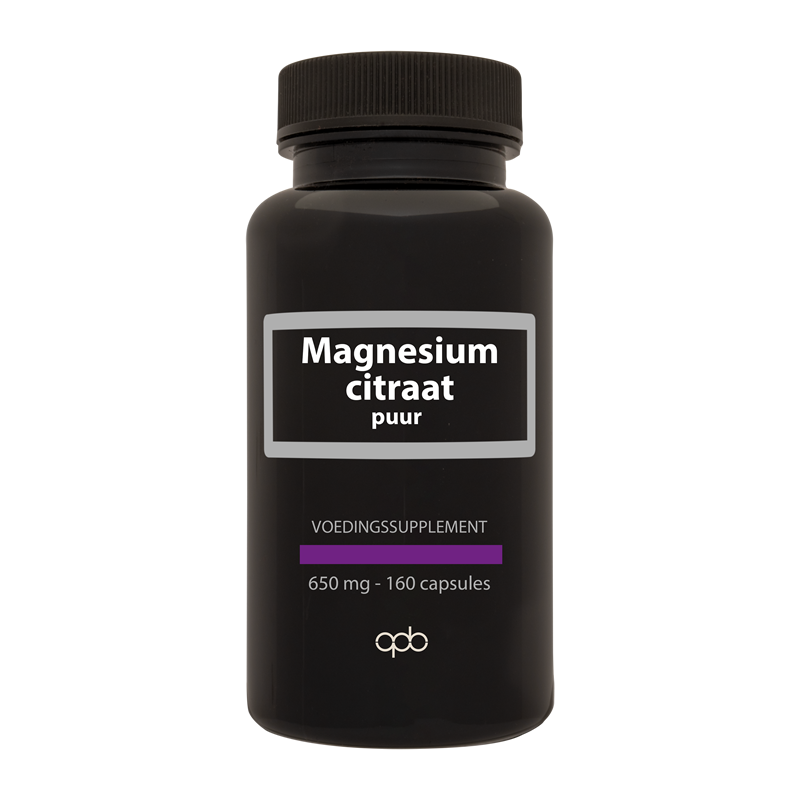 APB Holland Magnesium citraat puur 650mg 160 Vegetarische capsules