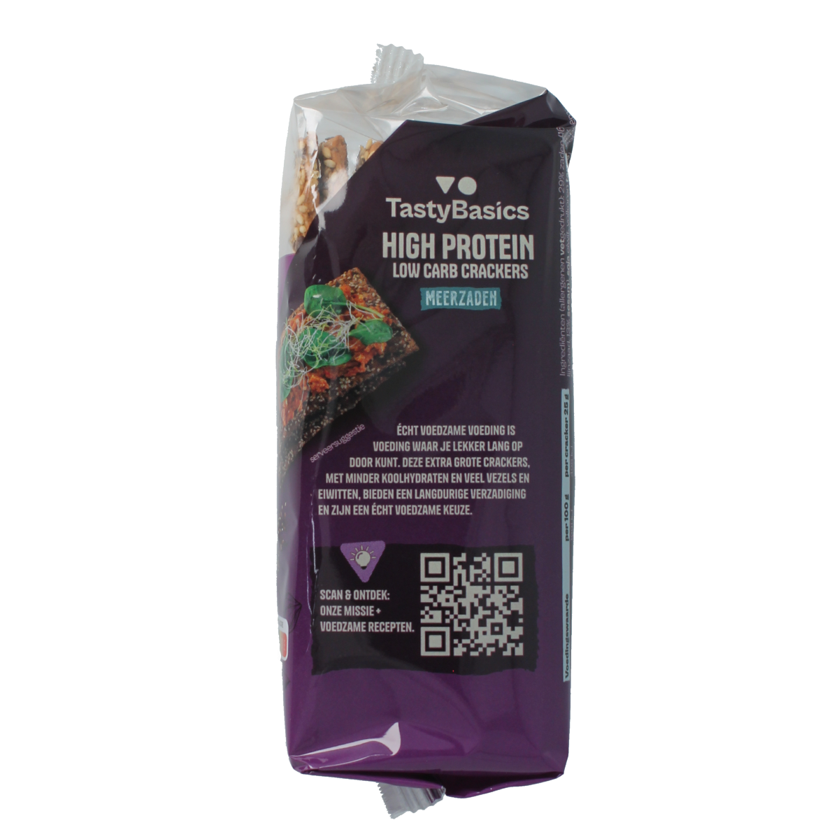 TastyBasics Less carb-high protein crackers meerzaden 200.00 Gram