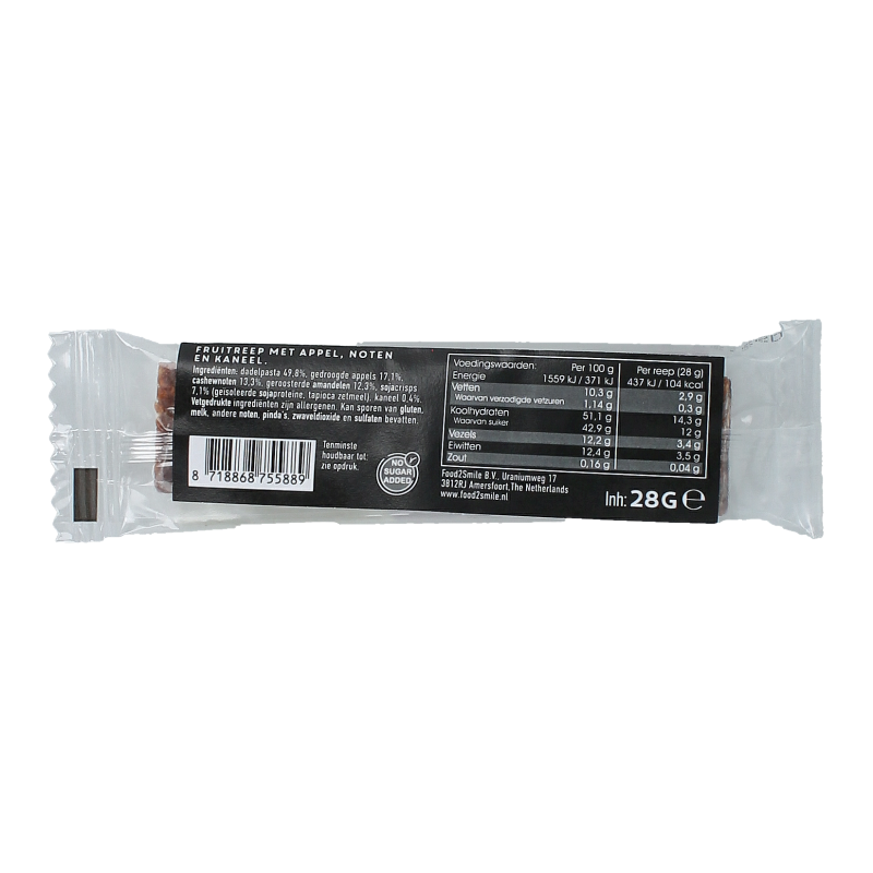 Food2Smile Apple pie bar glutenvrij lactosevrij 28 Gram