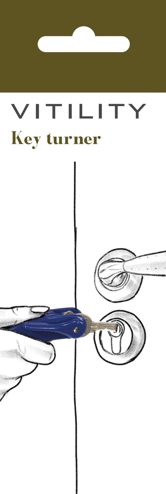 Vitility Sleuteldraaihulp H&L, a compact key-turning aid for home and comfort use, shown in a close-up image.