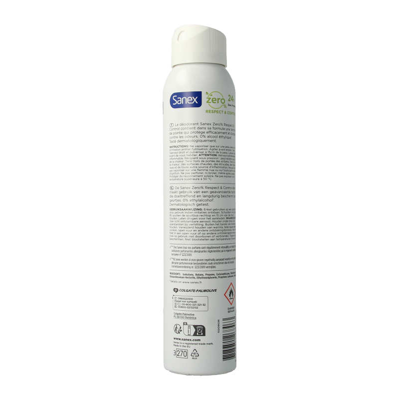 Sanex Deodorant spray zero% respect & control 200 Milliliter