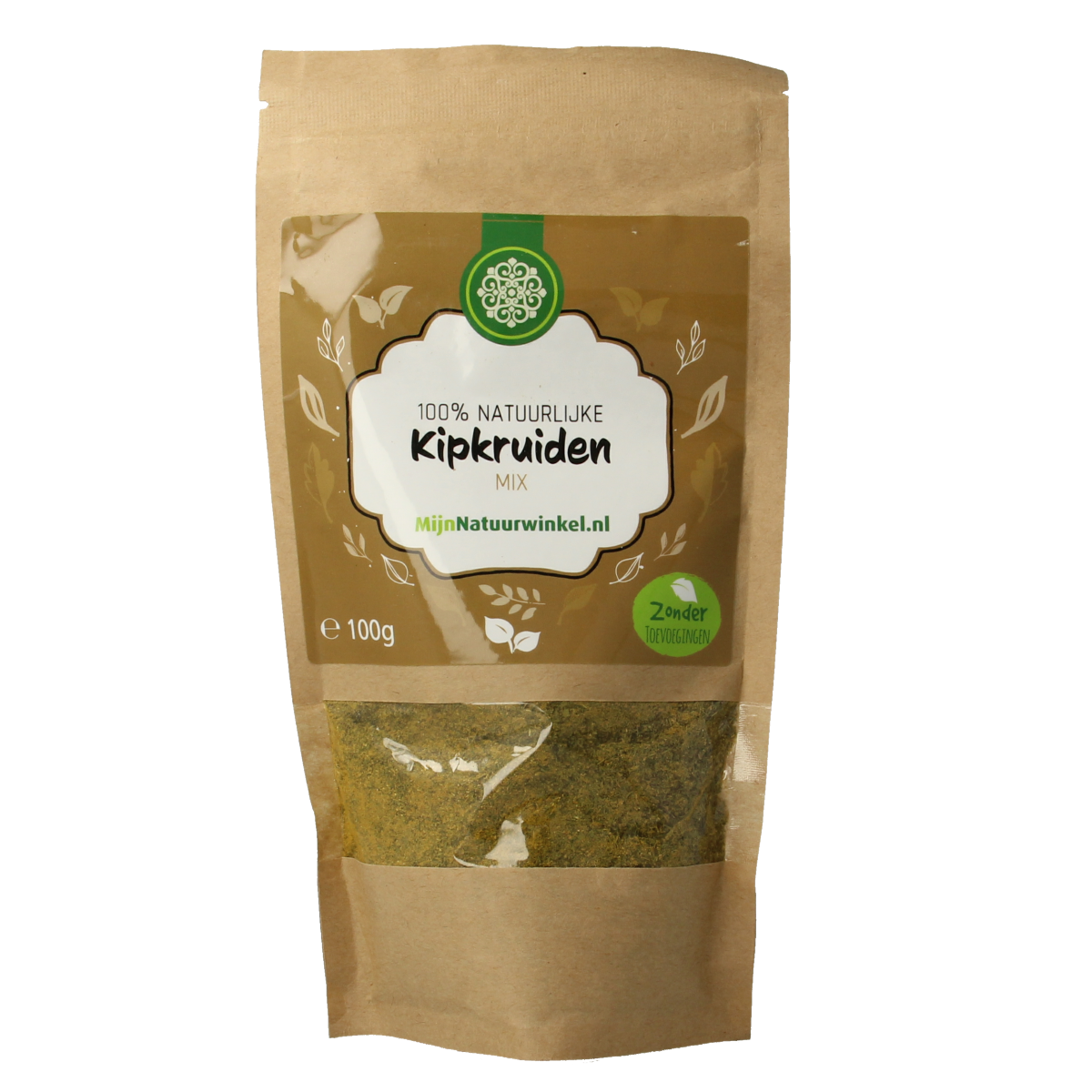 MijnNatuurwinkel Kip kruiden in 100g package, herbal seasoning blend for cooking, part of kruiden, zouten en maaltijdmixen collection.