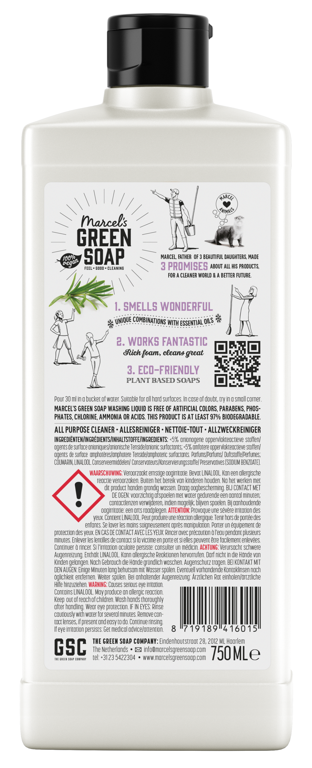 Marcel's Green Soap Allesreiniger lavendel & rozemarijn 750 Milliliter