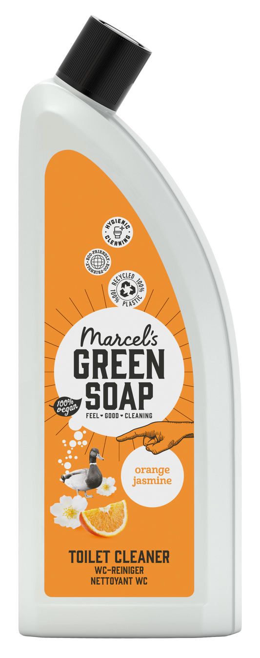 Marcel's Green Soap toiletreiniger sinaasappel en jasmijn in 750ml fles, citrus en jasmijn geur, voor frisse toiletruimtes