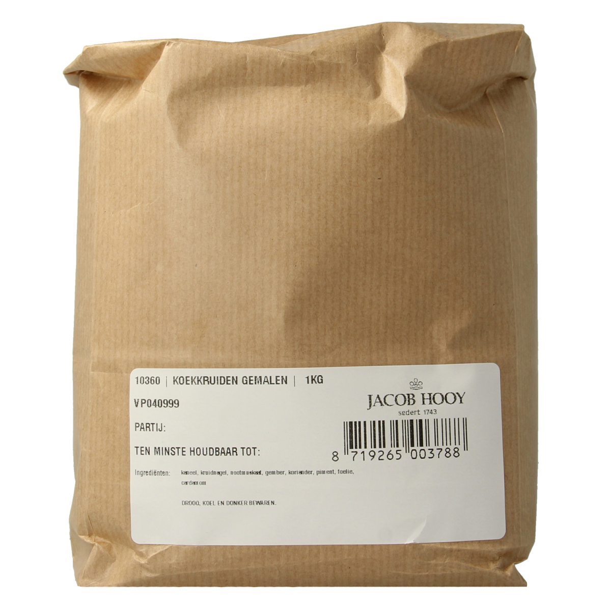 Jacob Hooy Koekkruiden in a 1kg package, a blend of herbs, salts, and meal mixes for cooking.