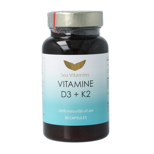 Sea Vitamins Vitamine D3 K2 uit zee 90 Vegetarische capsules