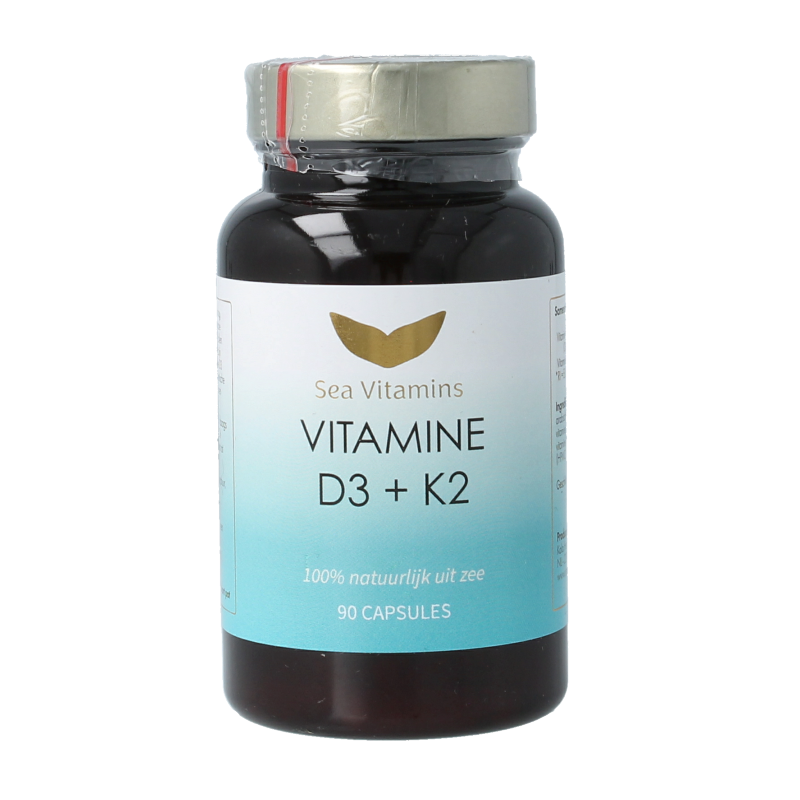 Sea Vitamins Vitamine D3 K2 uit zee 90 Vegetarische capsules