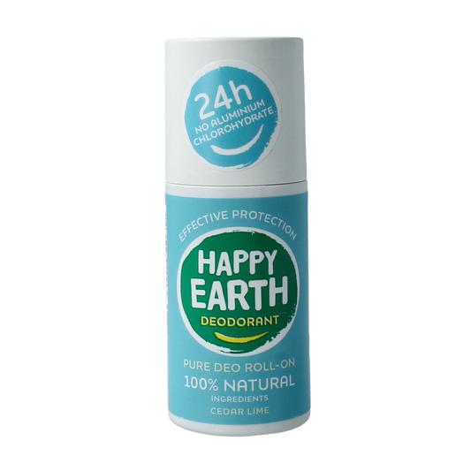 Happy Earth Pure deodorant roll-on cedar lime 75.00 Milliliter