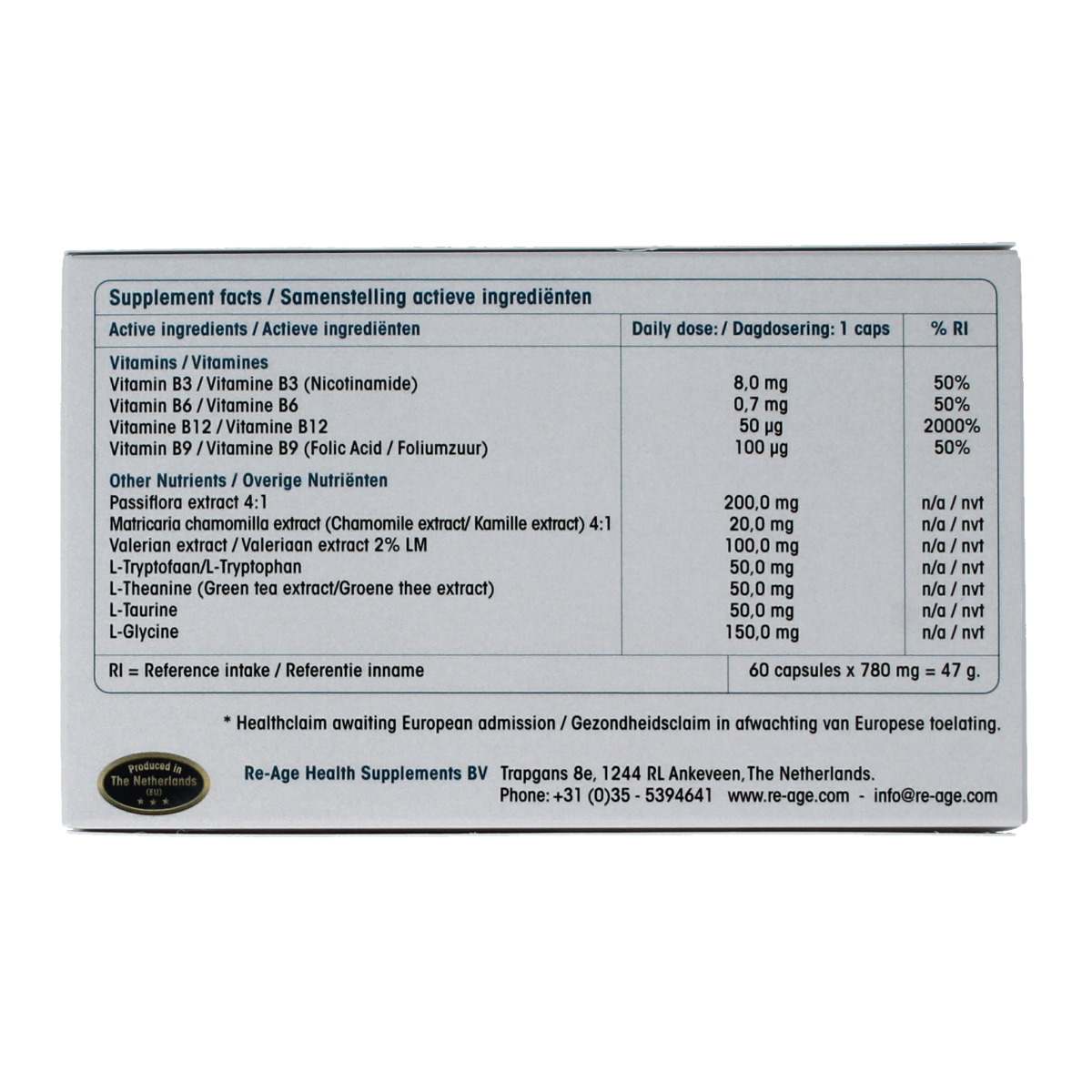 ReAge Calm & relax 60.00 Capsules
