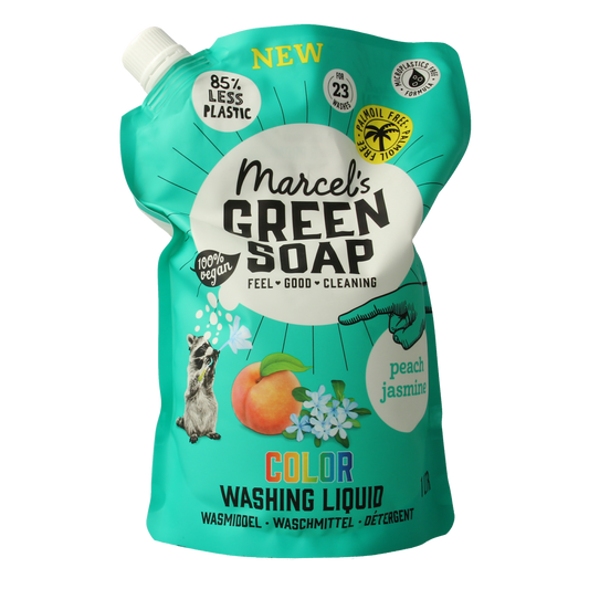 Marcel's Green Soap Wasmiddel kleur perzik & jasmijn 1.00 Liter
