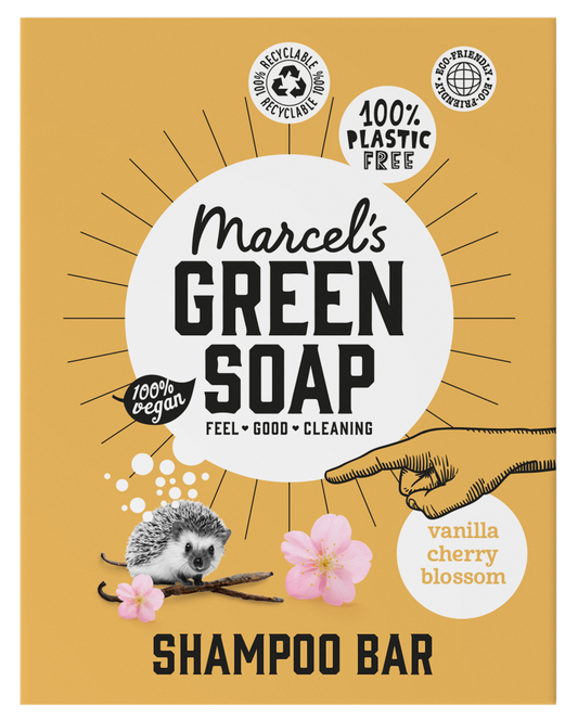 Marcel's Green Soap Shampoo bar vanille & kersenbloesem 90.00 Gram