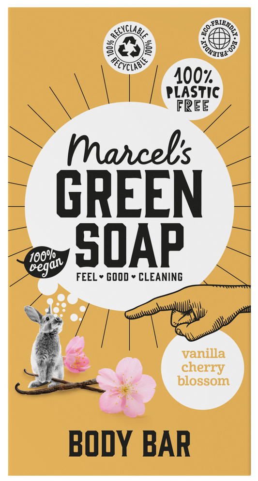 Marcel's Green Soap Shower bar vanilla & cherry 150 Gram