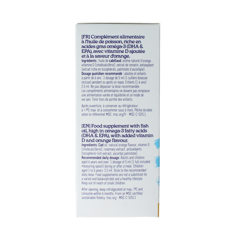 Arctic Blue Omega 3 pure visolie met vitamine D 250 Milliliter