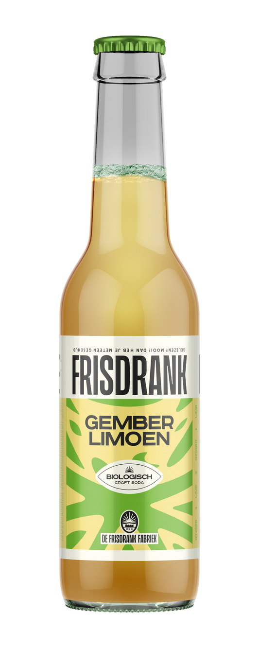 De Frisdrank Fabriek  Koolzuurhoudende frisdrank gember limoen bio 275.00 Milliliter