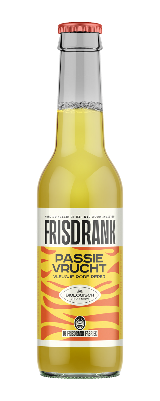 De Frisdrank Fabriek  Koolzuurhoudende frisdrank passievrucht peper bio 275.00 Milliliter
