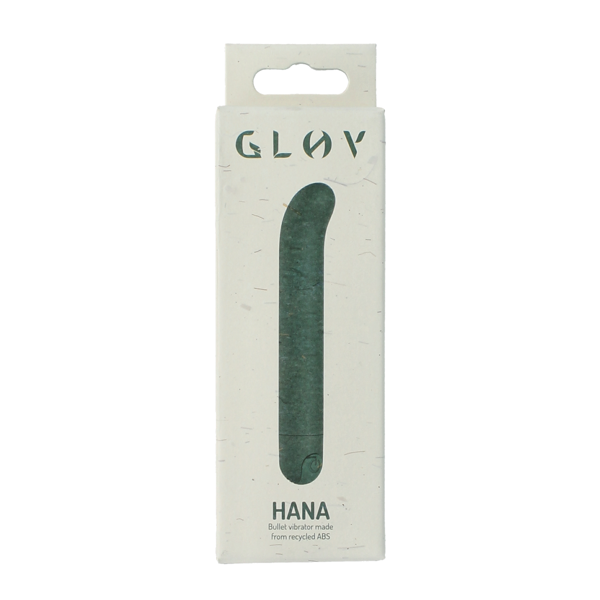 Glov Hana eco G-spot vibrator in green, sleek ergonomic design, shown in close-up view for intimate pleasure.