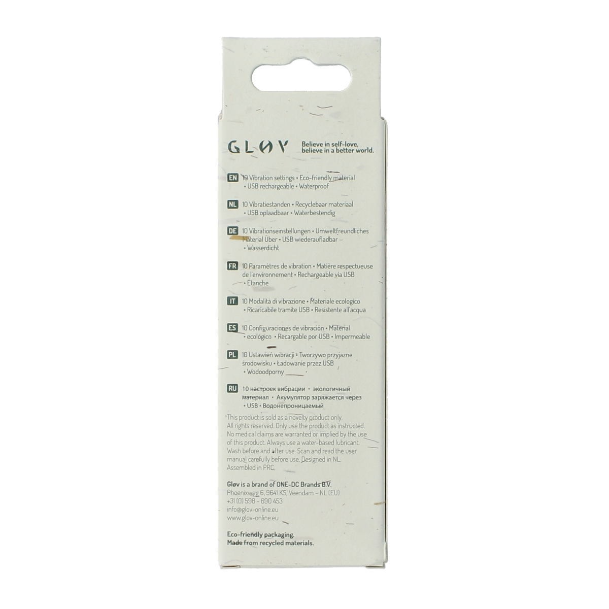 Glov Hana eco G-spot vibrator in green, compact and ergonomic for intimate pleasure, shown on a plain background.