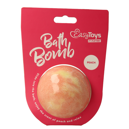 EasyToys peach-shaped bath and shower sponge, soft and textured for gentle cleansing in the bath or shower.