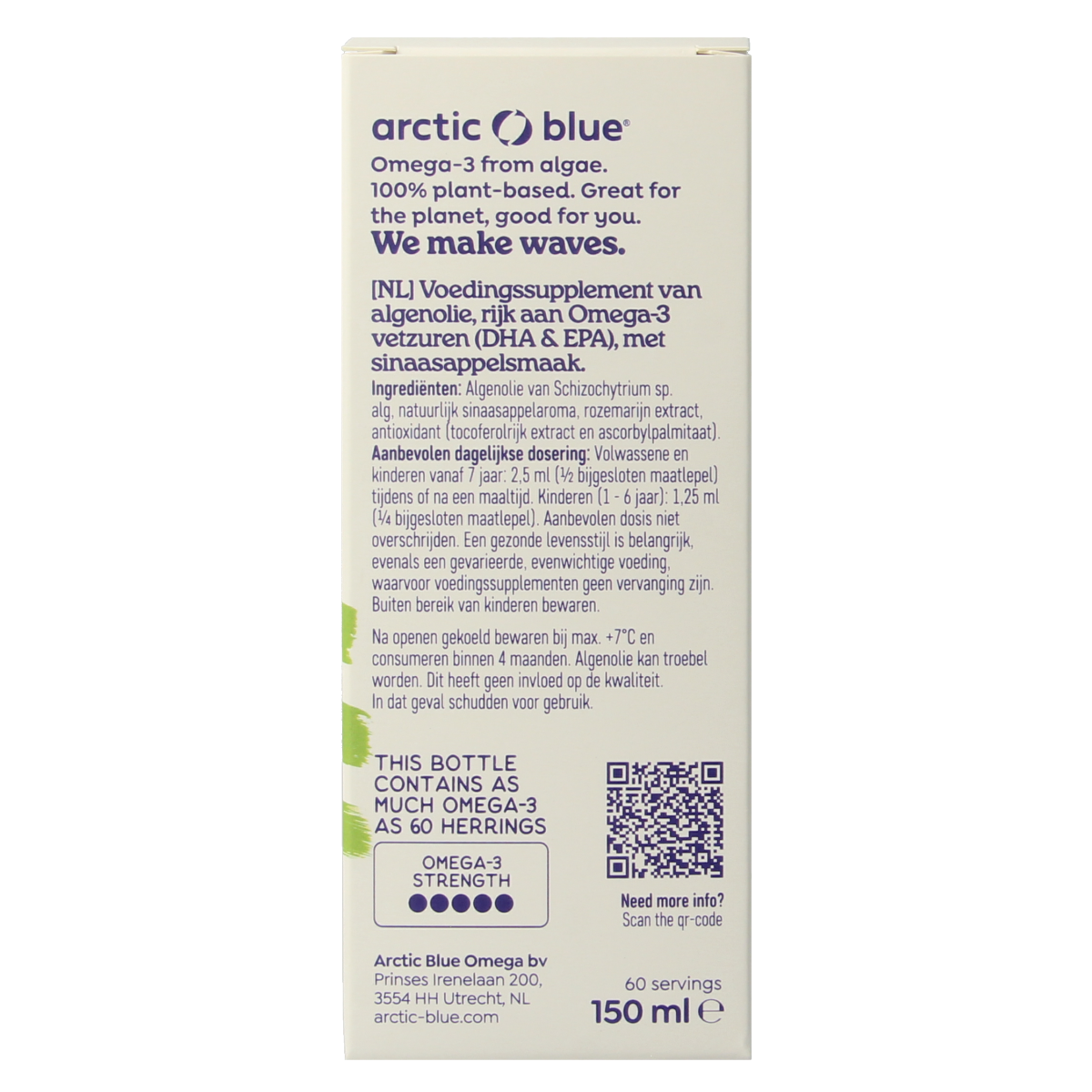 Arctic Blue Algenolie DHA en EPA 150.00 Milliliter