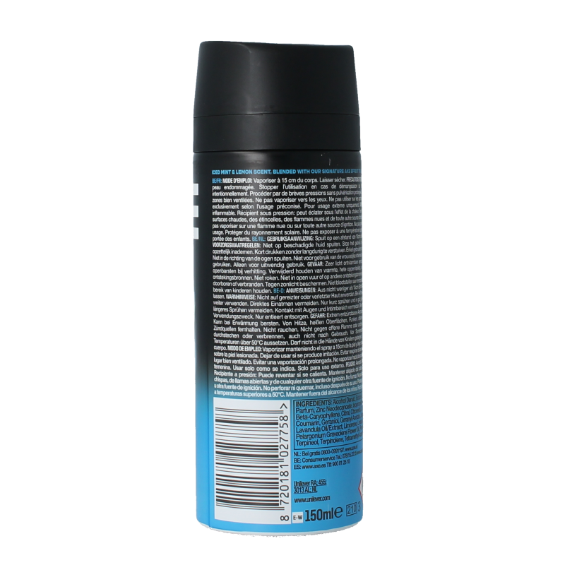 AXE Deodorant bodyspray ice chill 150 Milliliter