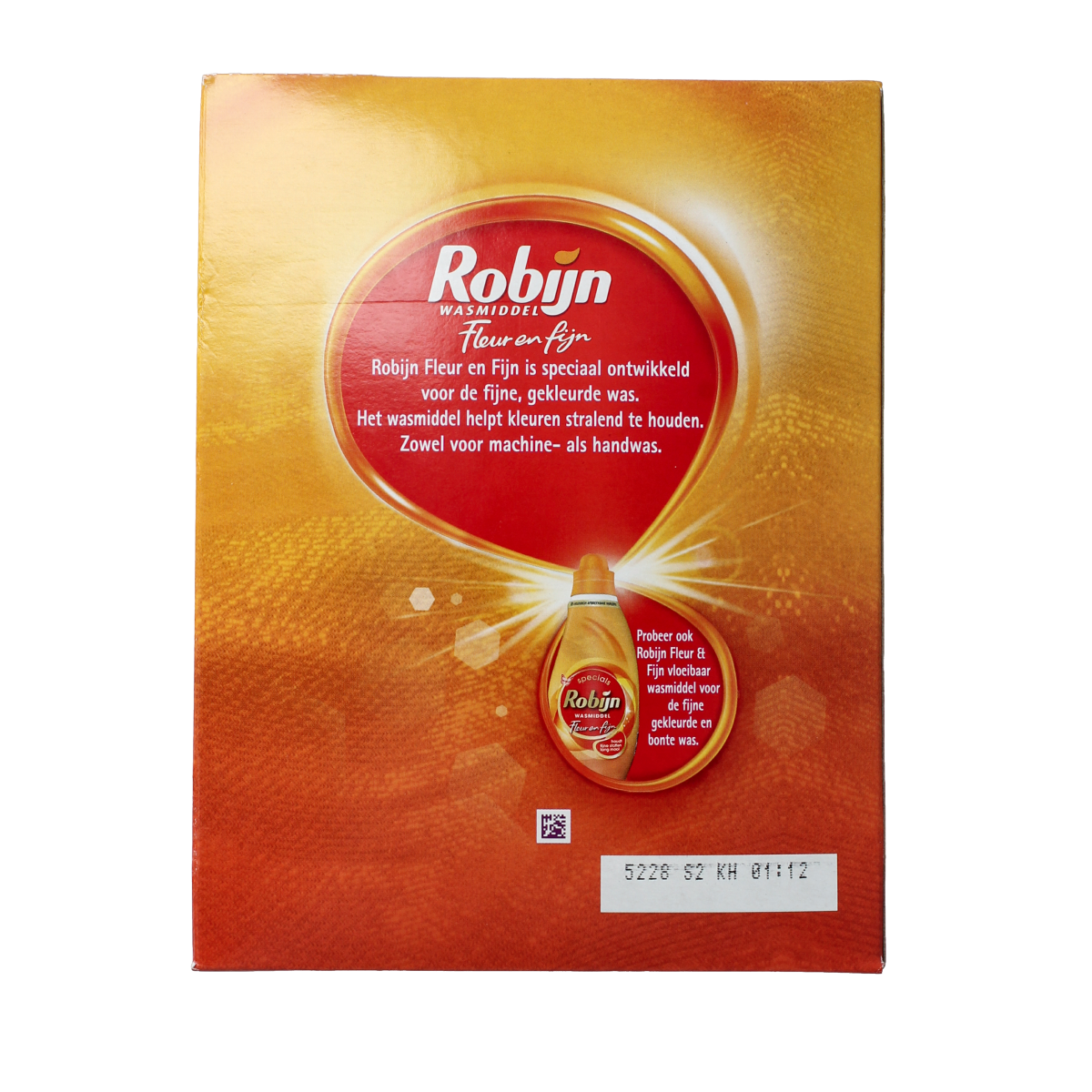 Robijn Fleur & Fijn laundry detergent 550g bottle with floral design and label, suitable for delicate fabrics.
