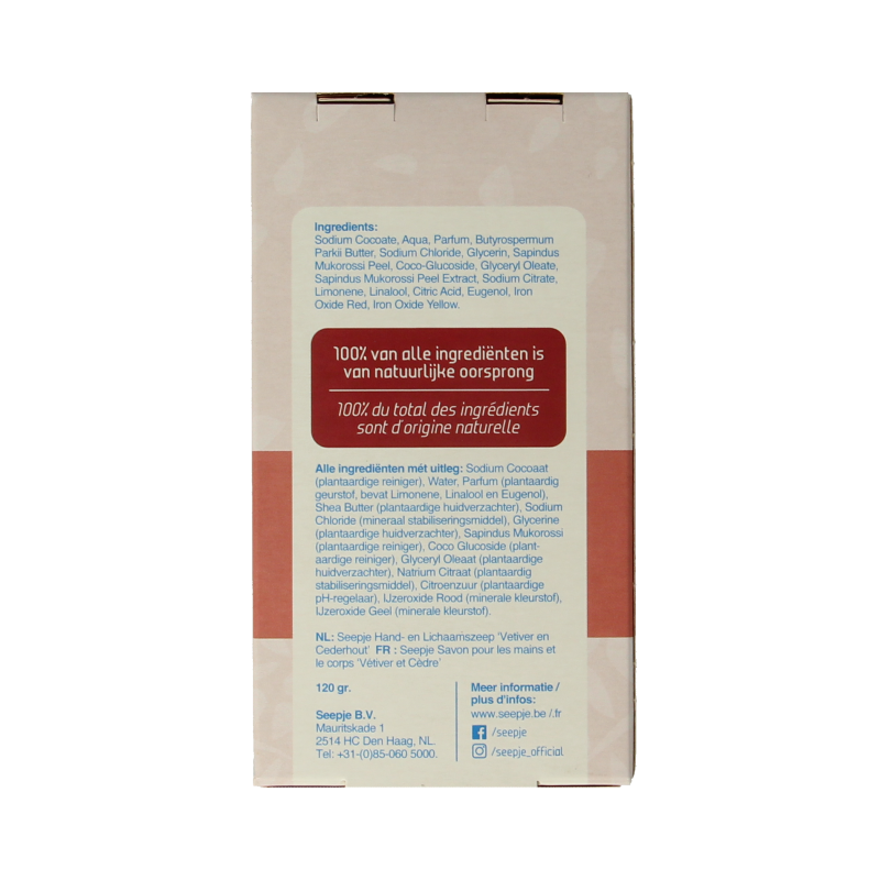 Seepje Hand en lichaamszeep vetiver cederhout 120 Gram