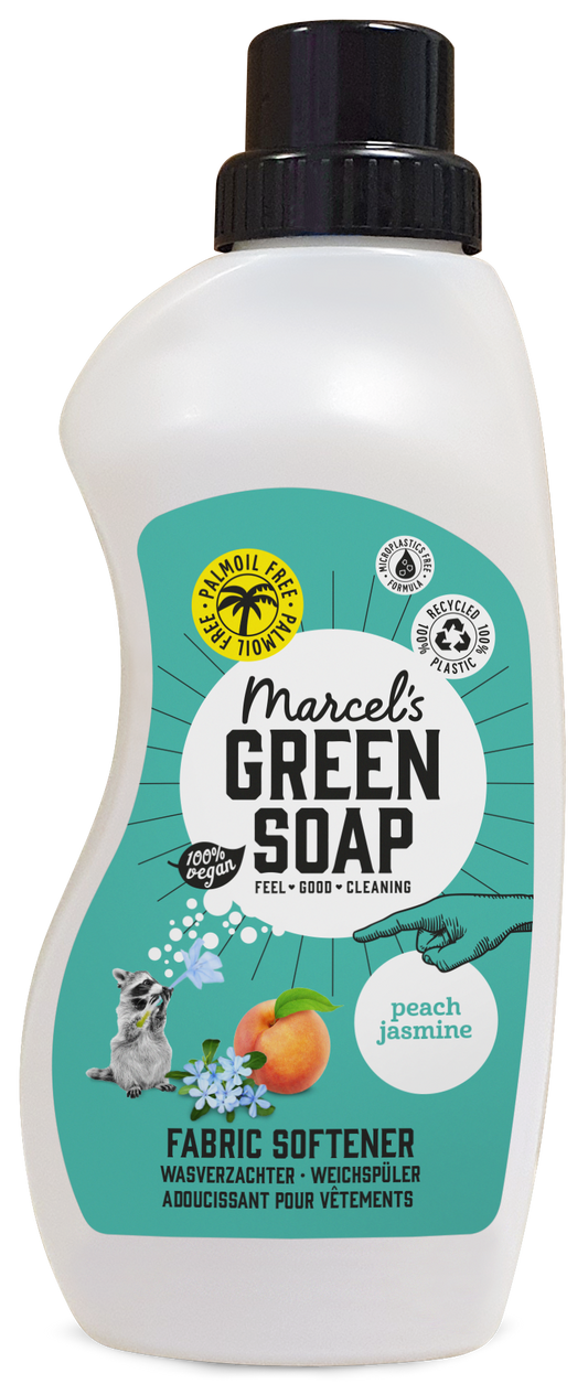 Marcel's Green Soap Wasverzachter perzik & jasmijn 750.00 Milliliter