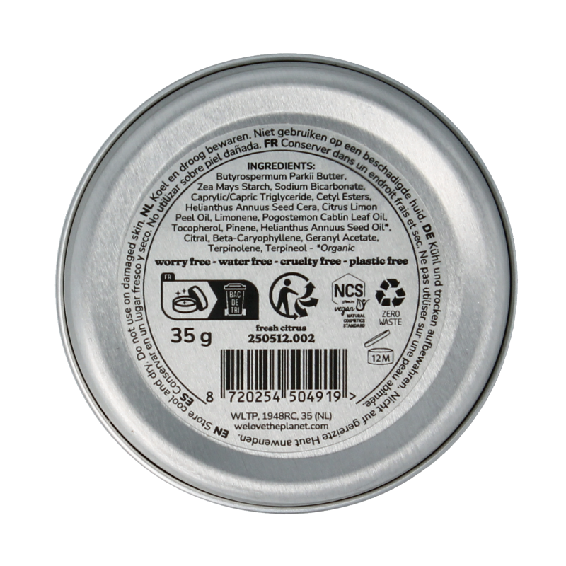 We Love Deodorant balm fresh citrus vegan 35 Gram