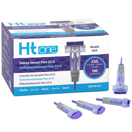 HT One Ht One Veiligheidslancet Flex 23G (1.3/1.8/2.3mm) 100.00 Stuks