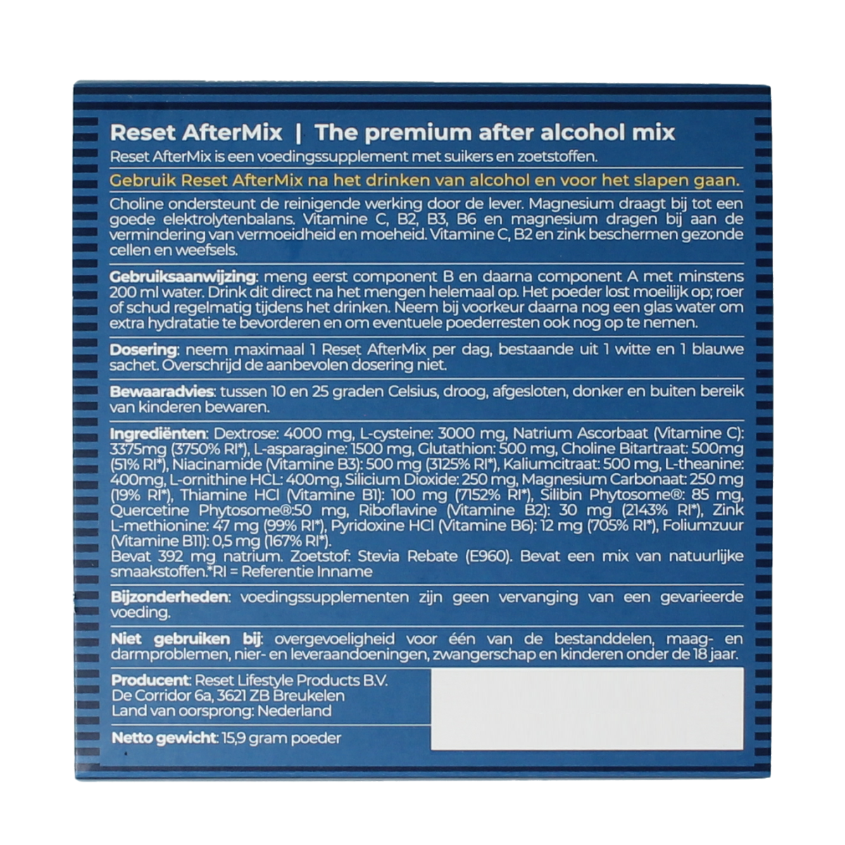 Reset Aftermix 1.00 Sachets
